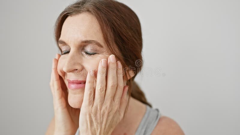 Health Older Woman Holding face